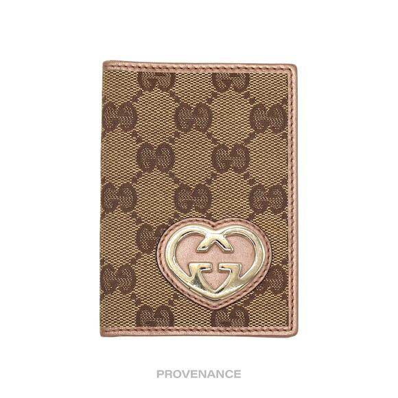 🔴 Gucci Heart Pocket Organizer Wallet - Metallic Blush